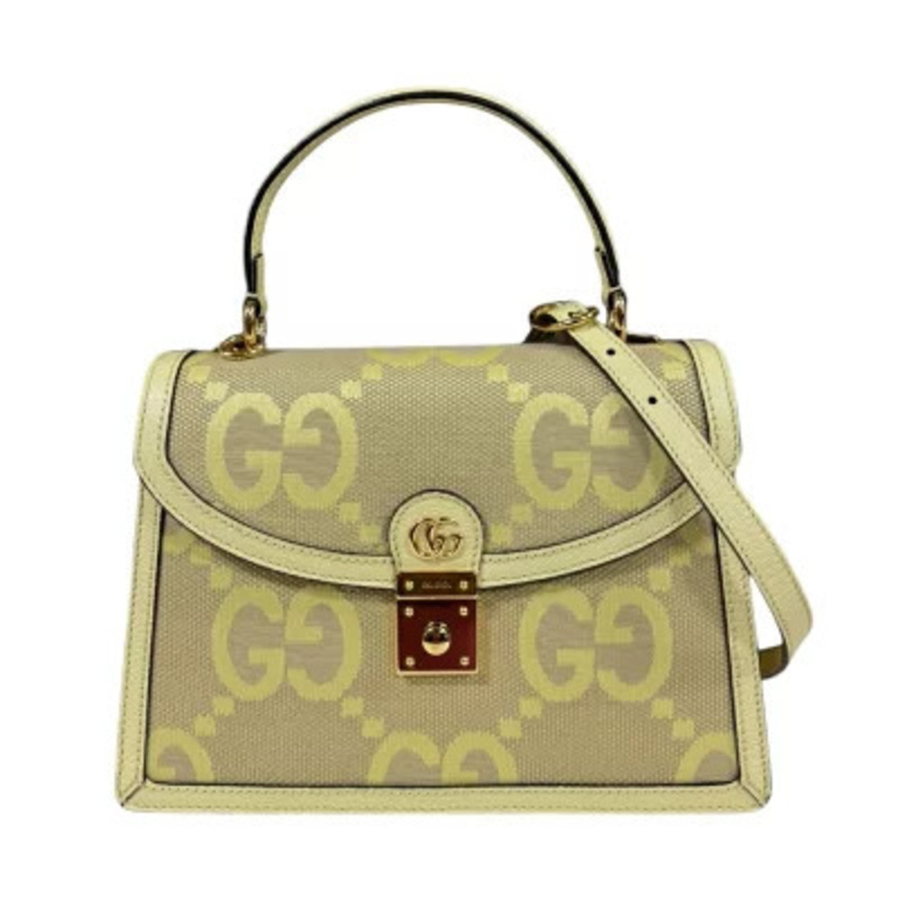Gucci Jumbo GG Shoulder Bag Canvas Yellow